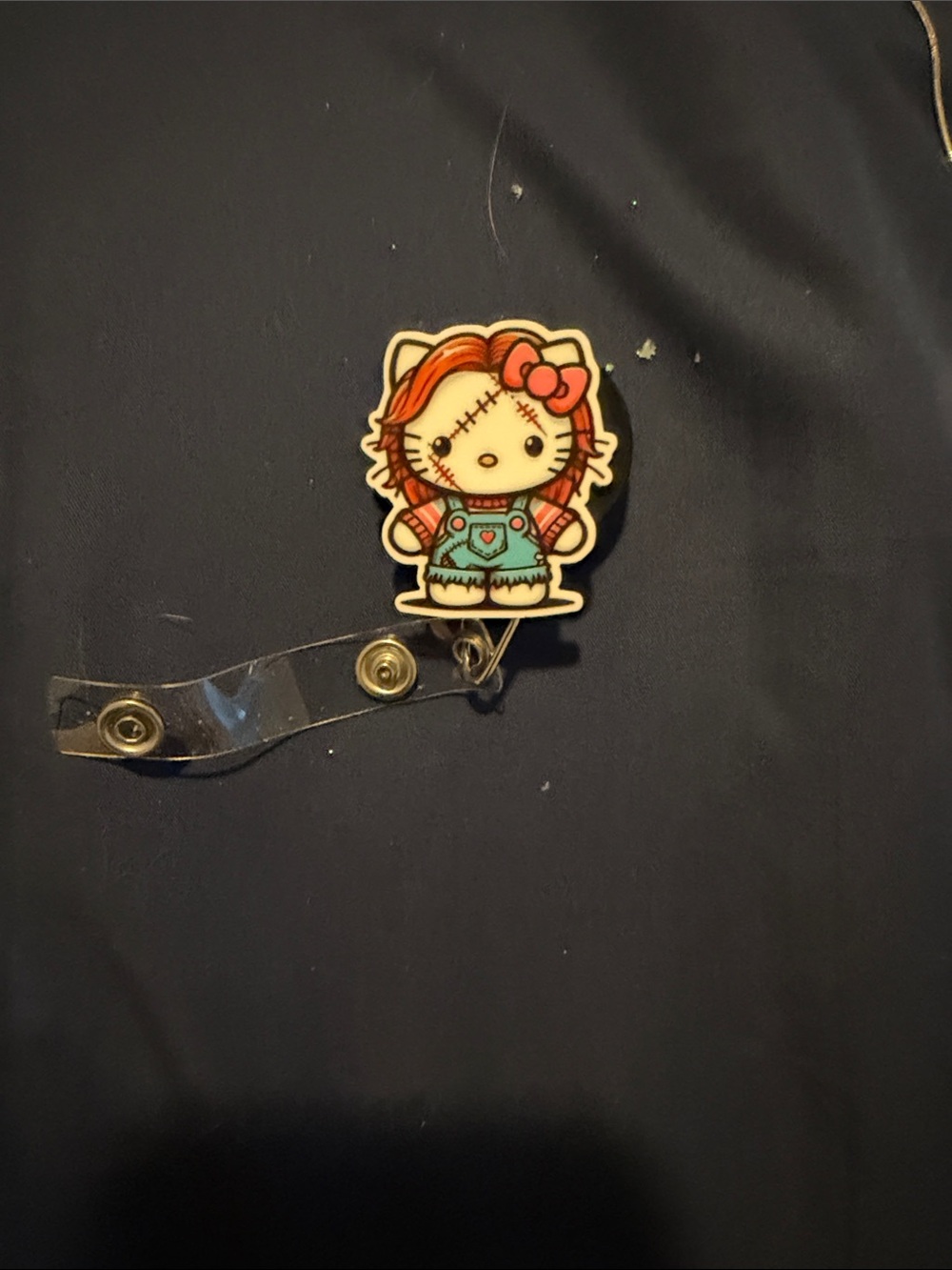 Hello Kitty Style Red-Head Character Badge reel- Accessories